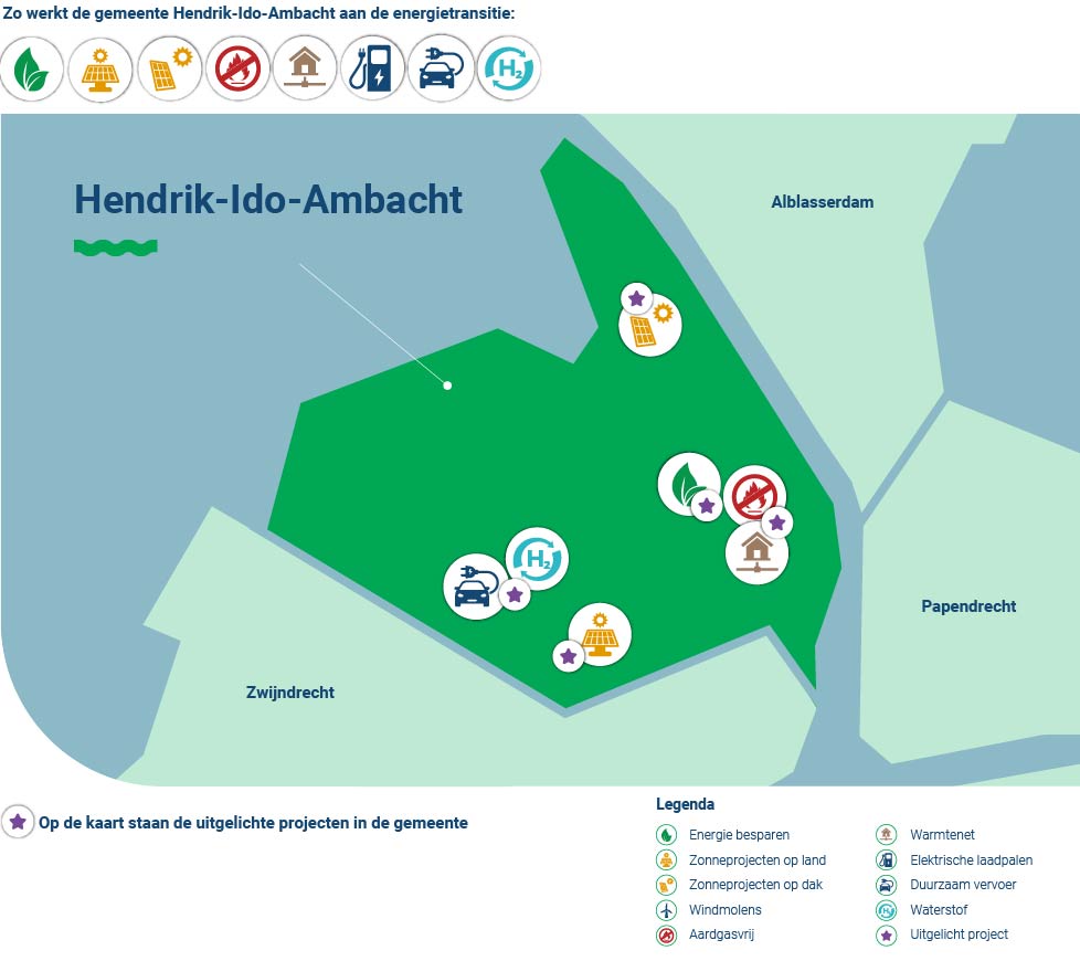 Overzichtskaart gemeente Hendrik-Ido-Ambacht energietransitie Smart Delta Drechtsteden